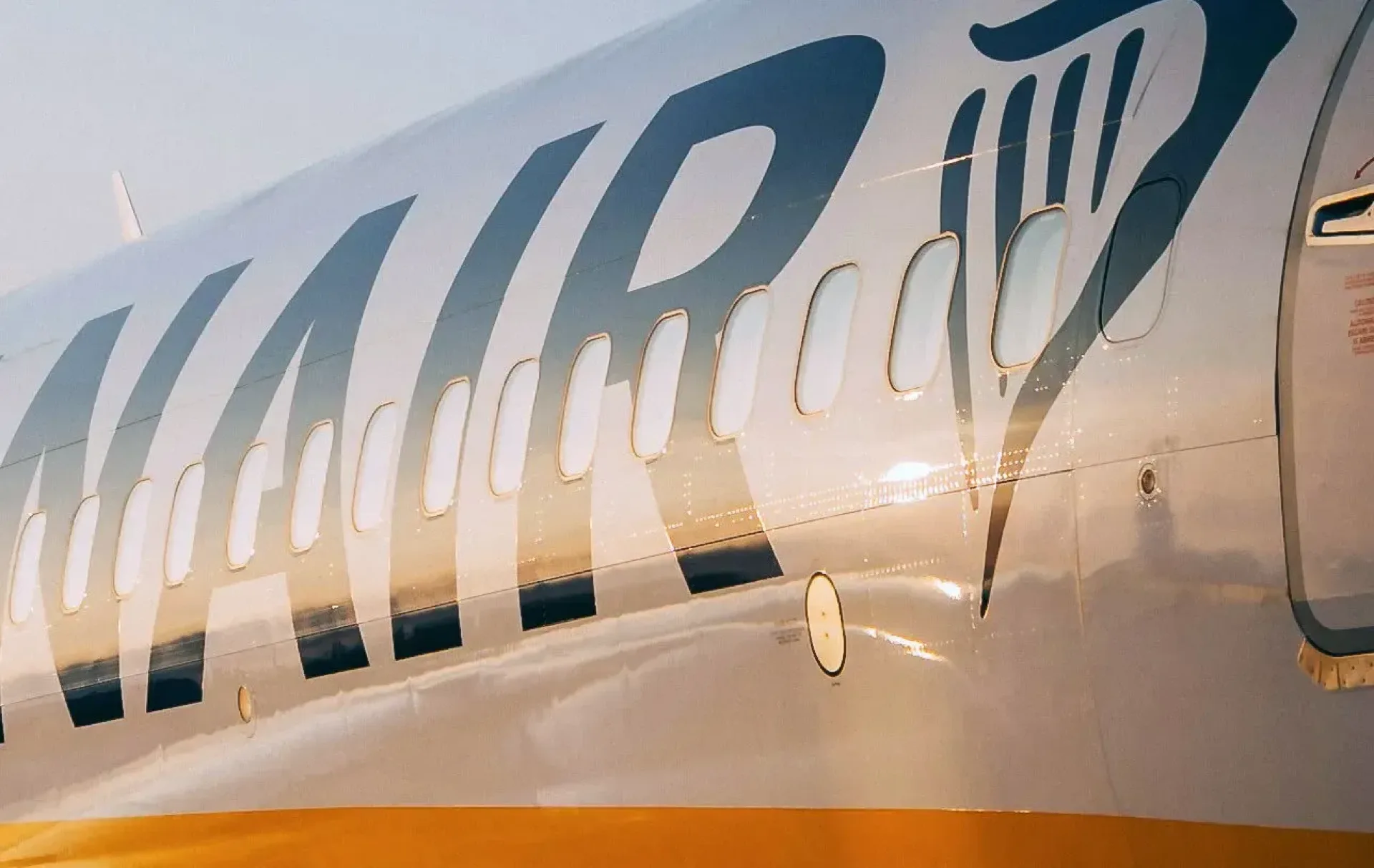 Airplane rivets on a Boeing 737