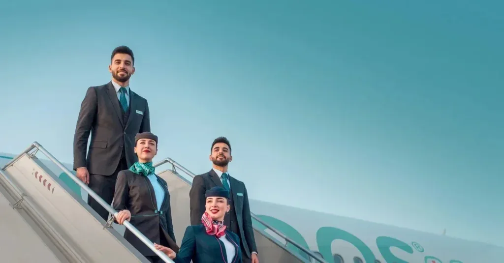 Зарплата бортпроводников Flynas в 2026 году: диапазоны и базы